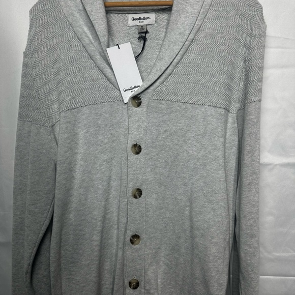 Men's Collared Button Up Sweater Cardigan-Gray Mist - Goodfellow and Co. S NWT - Picture 3 of 3